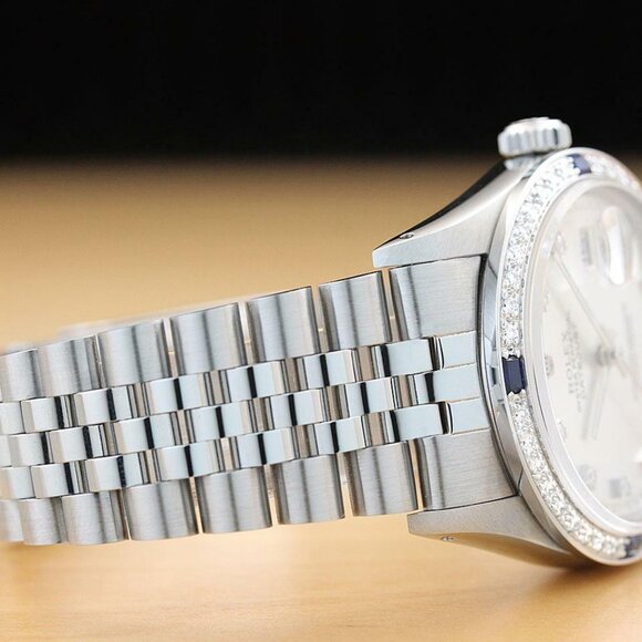 Sale! Rolex Sapphire 36mm Date 18k White Gold Watch - Picture 7 of 8